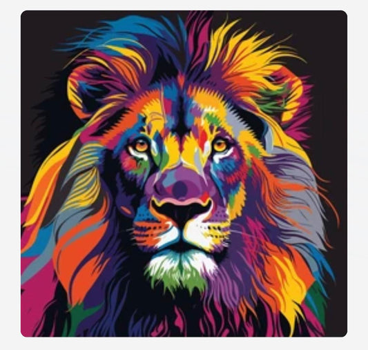 Colorful Acrylic Lion